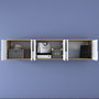 Hanah Home EA114 - 2720 Estantería de Pared Nogal y Blanco 180 cm
